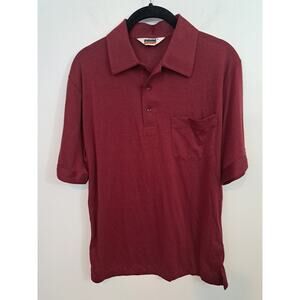 Action Men's Vintage Burgundy Lightweight Polo Shirt Size M